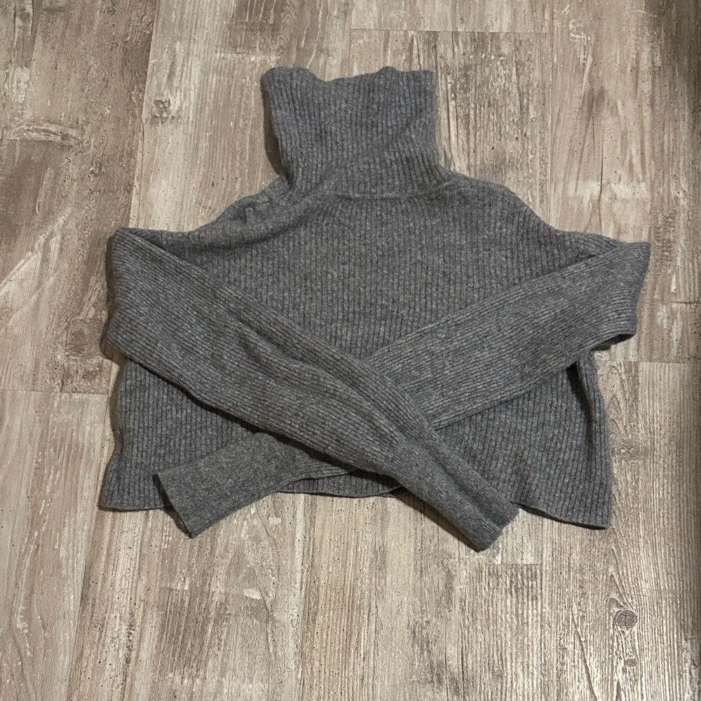 Reformation Gray Turtleneck Sweater